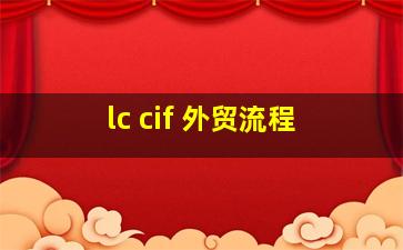 lc cif 外贸流程